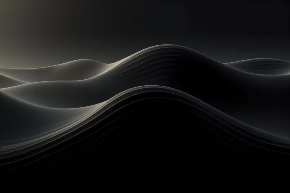 3d rendering abstract black white waves