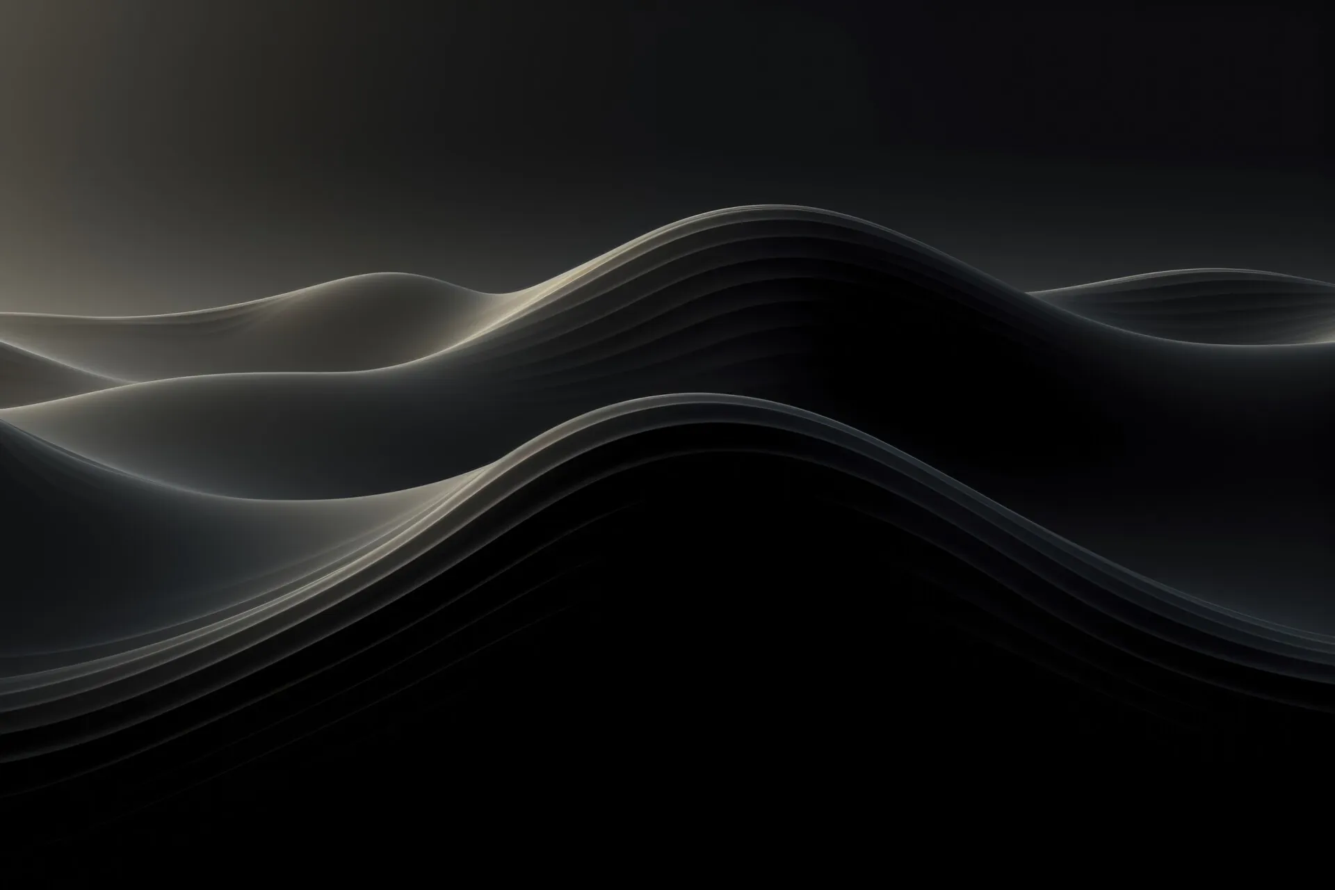 3d rendering abstract black white waves